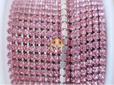 Стразовий ланцюжок ss6,5 Light Rose / оправа срібло 2,2 мм (10 см) Стразовий ланцюжок ss6,5 Light Rose / оправа срібло 2,2 мм (10 см)