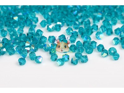 Біконуси Blue Zircon AB 4 мм