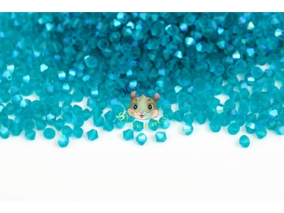 Біконуси Blue Zircon AB Matt 4 мм