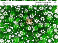 Намистини Cornelian Star Green White 6/0 мм (20 шт)