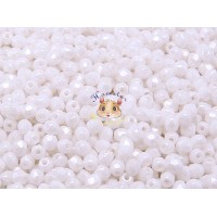 Намистини Грановані Opaque White Luster 3 мм (10 шт)