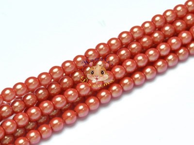 Перлини круглі Pearlescent Light Orange 4 мм (20 шт)