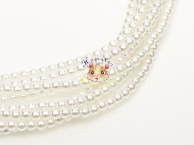 Перлини круглі White Pearl 4 мм (20 шт)