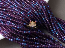 Намистини шпінель Dark Amethyst AB 2 мм / 1 нитка Намистини шпінель Dark Amethyst AB 2 мм / 1 нитка