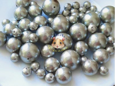 Бавовняні перлини Gray/ круглий