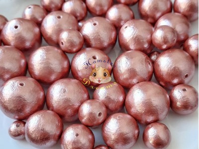 Бавовняні перлини Pink Beige/ круглий Бавовняні перлини Pink Beige/ круглий