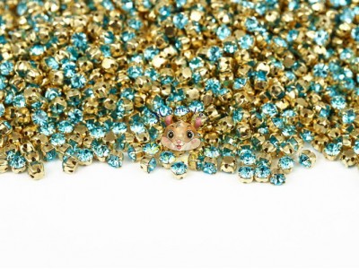 Шатони Preciosa Maxima Aqua Bochemica/ золото 3 мм (1 шт)