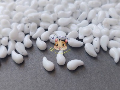 Намистини ZoliDuo Opaque White ліва / 5×8 мм (1 шт)