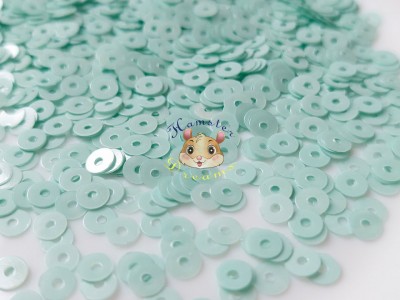 Паєтки М'ятні непрозорі Light Mint Lustre плоскі 4 мм/ 3 г