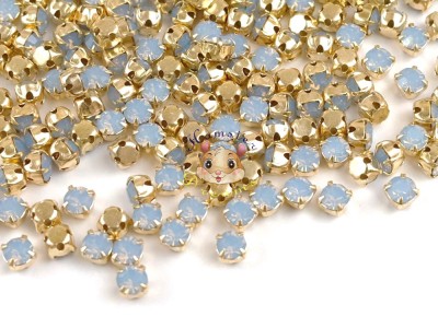 Шатони Preciosa Maxima Light Sapphire Opal/ золото 4 мм (1 шт)