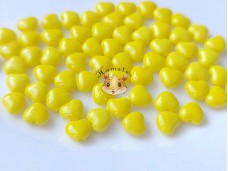 Намистини Серце Opaque Yellow 6 мм (1 шт) Намистини Серце Opaque Yellow 6 мм (1 шт)