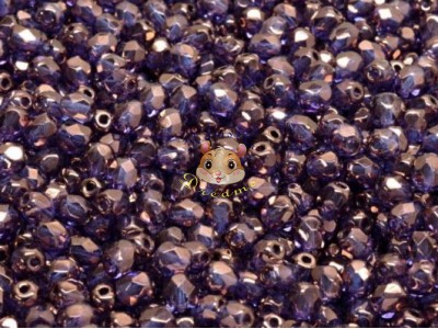 Намистини Грановані Crystal Violet Vega Luster  4 мм (10 шт)
