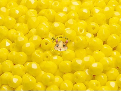Намистини Грановані Opaque Yellow 4 мм (10 шт)