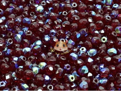 Намистини Грановані Garnet AB 4 мм (10 шт)