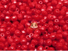 Намистини Грановані Opaque Coral Red 4 мм (10 шт) Намистини Грановані Opaque Coral Red 4 мм (10 шт)