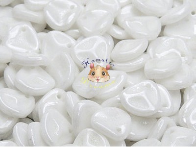 Намистини Пелюстки Opaque White Luster 7×8 мм (1 шт)