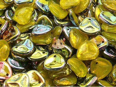 Намистини Пелюстки Yellow Opal Vitrail 7×8 мм (1 шт)