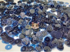 Паєтки Темно-сині Прозорі L.15а  Dark Blue Lustre плоскі 4 мм/ 3 г