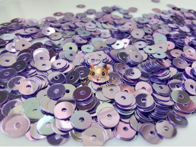 Паєтки Бузкові M.12 Lilac Metal плоскі 4 мм/ 3 г