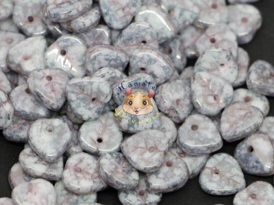 Намистини Листок Chalk White Teracota Copper 9 мм (1 шт)