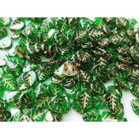 Намистини Листок Green Golden Fired 9 мм (1 шт)