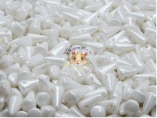 Намистини Шипи Opaque White Ceramic Luster 5×8 мм (10 шт) 