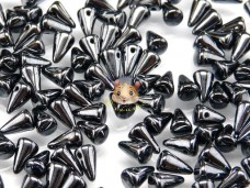 Намистини Шипи Jet Hematite 5×8 мм (10 шт) 