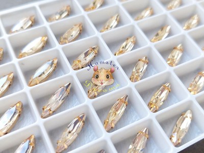 Човники K9 Crystal Golden Shadow 4×15 мм/ оправа золото (1 шт)