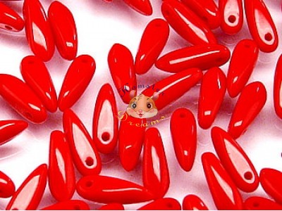 Намистини Кинджали Opaque Coral Red 3×10 мм (10 шт)